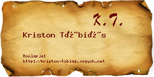 Kriston Tóbiás névjegykártya